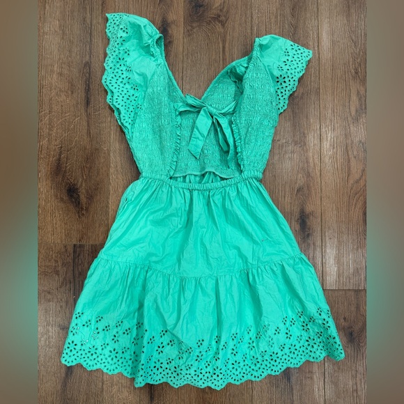 Green Gap Eyelet Dress Size Medium - Picture 3 of 3